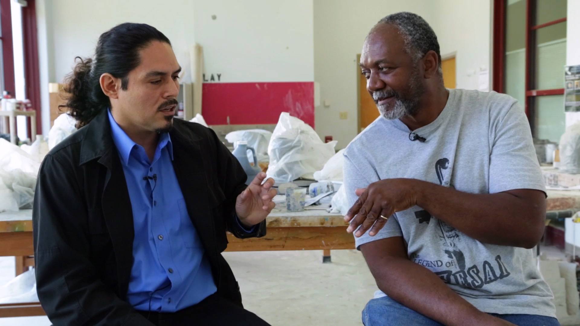 William Cordova · Kerry James Marshall — William Cordova with Kerry James Marshall at Prospect.3