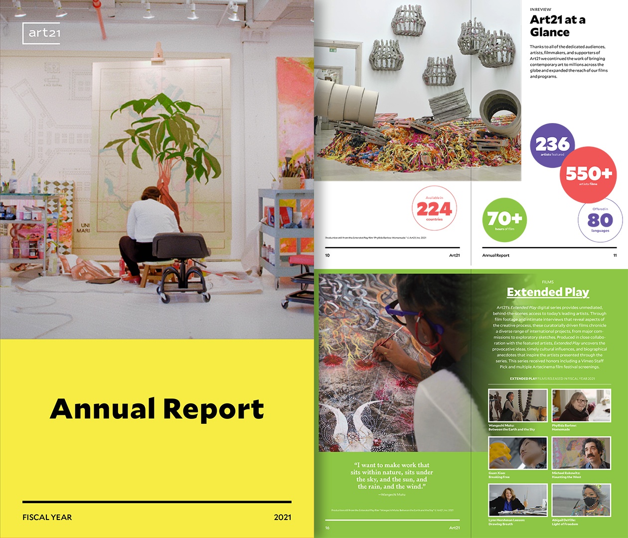 Cover image of Art21's FY21 Annual Report.