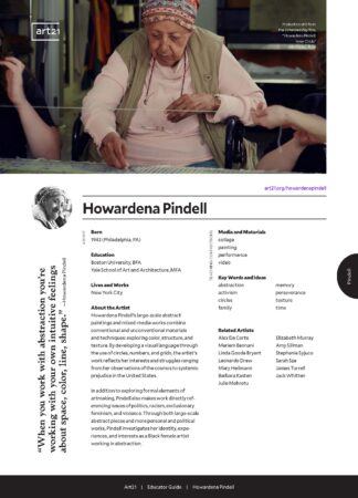 Art21 Educator Guide featuring artist Howardena Pindell.